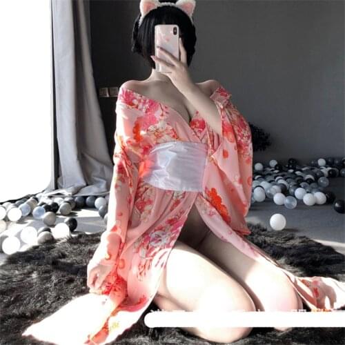 Japanese Sexy Geisha Kimono for Women Fashion Sakura Bandage Yukata Dress Asian Traditional Elegant Bathrobes Party Pajamas