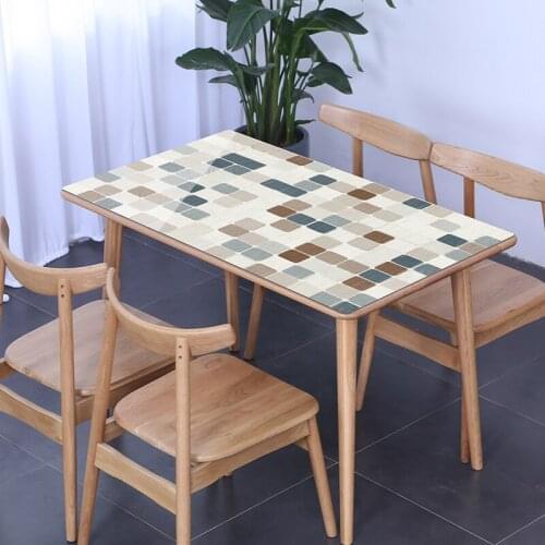 Nordic INS colorful geometry pvc plastic tablecloth waterproof Heat resistant oil-proof coffee table mat party table decoration