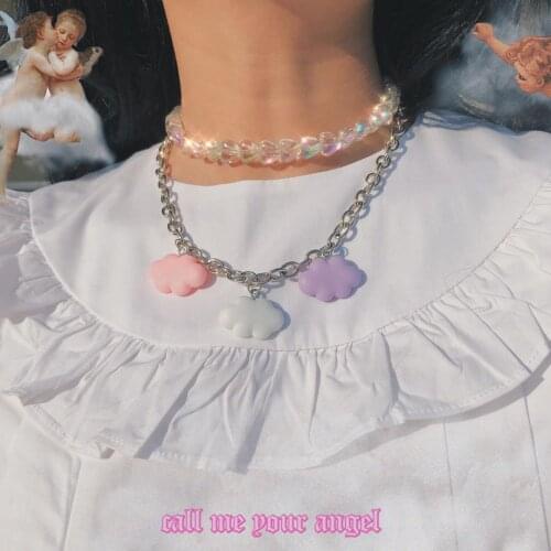 Europe and the United States Cross-Border Ornament Colored Clouds Necklace Personality