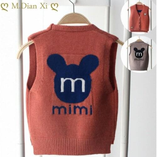 Kids Clothes Boys Coats Children Waistcoats Baby Boys Cartoon Print Coat Infant Babies Thread Solid Color Vest Sweater for Girls