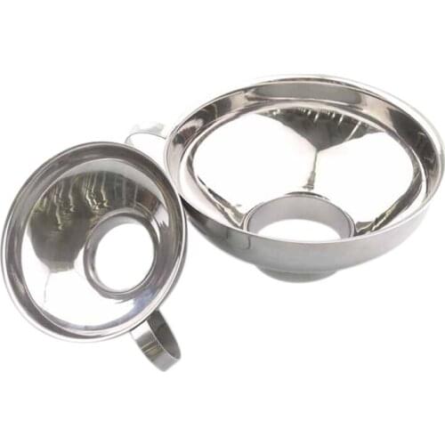 2 Pcs Set Funnel for Wide and Regular Jars Useful Stainless Steel Wide Mouth Canning Funnel Large Mouth Funnels for Beans Sauces