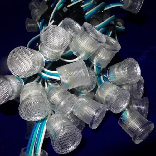 20mm diameter;DC5V;WS2811 addressable RGB full color led smart module;0.24W(one 5050 SMD LED);IP68;clear cover