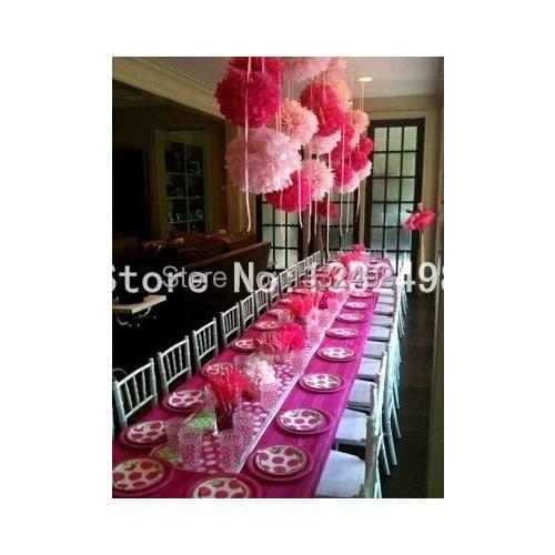 250 pcs 16'' 40cm Tissue Paper Pom Poms Paper Flowers Ball Tea Party Birthday Supplies Wedding Decorations Home Decor Craft