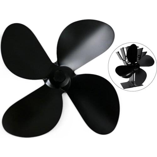 NewLarge Airflow 4-Blade Heat Powered Stove Fan Blades Heat Distribution Stove Fans Blades Gas Wood Log Burners Fireplace Parts