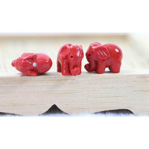 5pcs 18 style fashion synthetic red cinnabar stone carving flower diy jewelry findings accessories spacers pendant beads B952