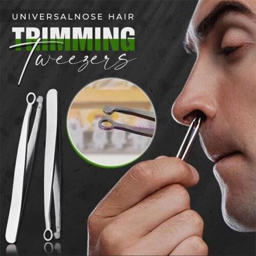 50pcs Universal Nose Hair Trimming Tweezers Stainless Steel Eyebrow Nose Hair Cut Manicure Facial Trimming Makeup Scissors
