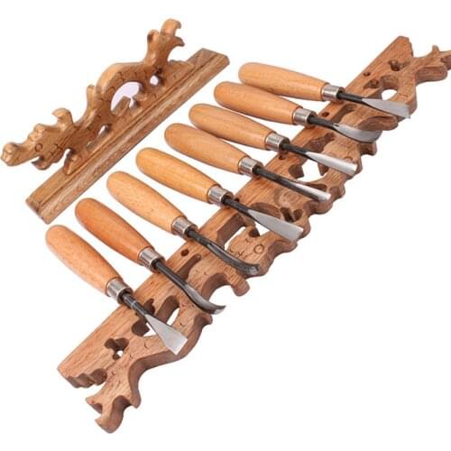 8pcs per Set Woodcut Carving Knife Assorted Chisels Sculpture Skew Steel Wooden Handle Woodworking Engraving Tools