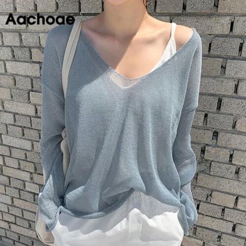 Aachoae Knitted Blouses