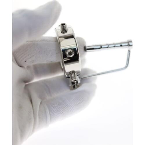 BDSM Stainless Steel Glans Ring Cock Ring with Urethral Catheter Penis Pendant Magnetic Metal Scrotum Pendant Fetish