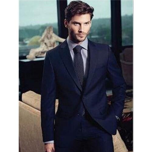 Blazer Masculino Mens Suits (jacket+pants) Latest Coat Designs Wedding Formal Gentle Groomsman Tuxedo 2 Pieces Blazer Masculino