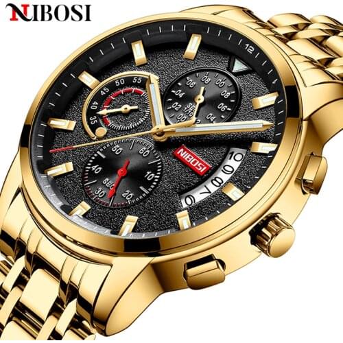NIBOSI Relogio Masculino Fashion Watches for Men Top Brand Sport Watches Men Waterproof Quartz Clock Wristwatch Casual Military