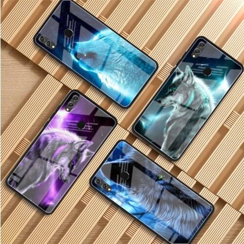 Fantasy Wolf Tempered Glass Phone Case For Huawei P20 P30 P40 P40 Lite Pro Psmart Mate 20 30 Cover Shell