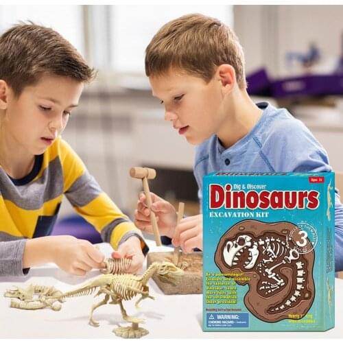 Kids Simulation DIY Assembly Dig Excavation Dinosaur Skeleton Model Puzzle Toy