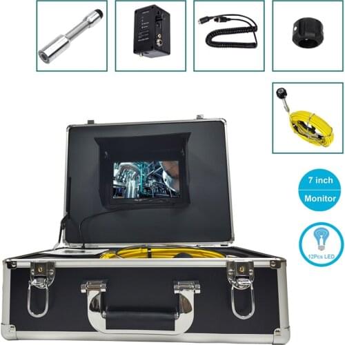 Industrial Pipeline Inspection Swer Camera Pipe Endoscope 20/30/40/50m Cable 7inch LCD HD DVR Drain Detection System