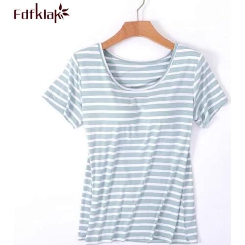 Fdfklak Short sleeve t shirt slim short women T-shirt summer modal cotton tshirt female T-shirts comfortable bottoming top