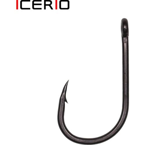 ICERIO 30pcs/pack Matt Black Wide Gap Beaked Carp Fishing Hooks High Quality Pop up Carp Hook