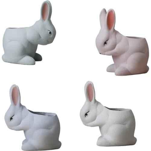 Cartoon Rabbit Ceramic Succulent Planter Cactus Flower Pot Container Decoration