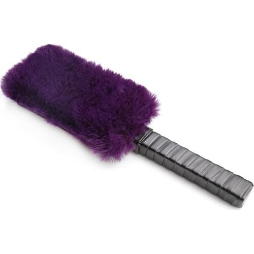 Leather Appeal Couples Toys Flirting Supply Leather Wood Shot Purple Plush Sex Products Paddle