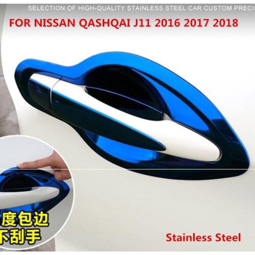 Stainless Steel With Smart hole Door Handle Cover Handle Trim Cover lFOR NISSAN QASHQAI J11 2016 2017 2018