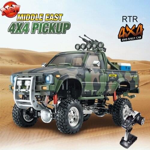 Multi-terrain Remote Control Pickup 2.4G 4WD 3-Speed Gearbox Damping Shock Absorber 30KM/H Military Equippent Simulated RC Truck