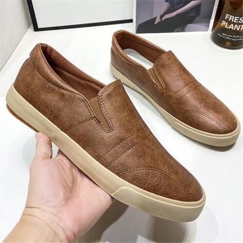 2021 Spring Autumn New Men Comfortable Soft Leather Casual Shoes Platform Loafers Luxury Flats Sneakers Black Brown Moccasins