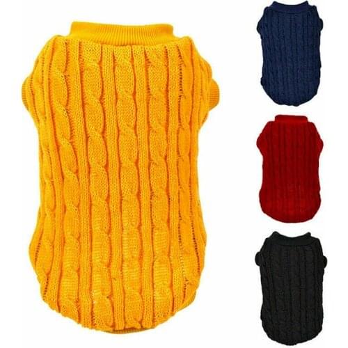 Solid Warm Dog Knit Winter Autumn Sweater Pet Clothes Winter Small Medium Dog Chihuahua Coat Clearance