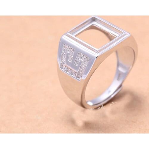 10*12mm 925 STERLING SILVER men women Semi Mount Bases Blanks base blank Pad ring Setting wedding jewelry findings diy A2119