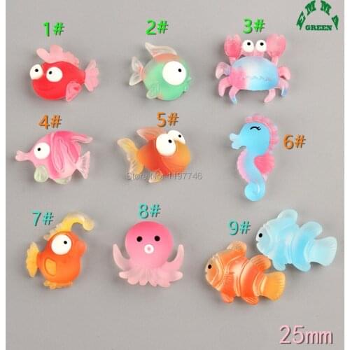 Resin Charms for slime Fish Charms Ocean Animal Charms Resin Cabochons for Home Decoration Jelly Seahorse Charms for Kids