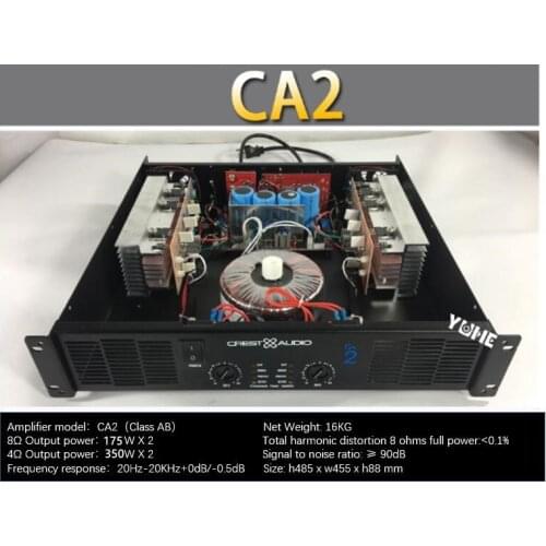 CA2 Professional Power Amplifier Pure Power Amplifier 2channels 2U KTV/Stage/Home Entertainment KTV 8ohm 175W*2 4ohm 350W*2