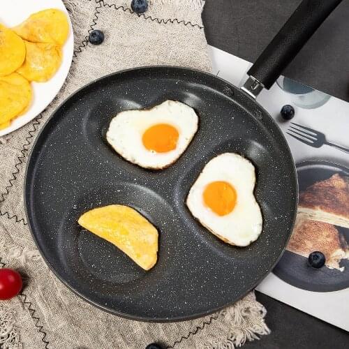 3 Holes Omelette Pan Saucepan Kitchen Accessories Creativity Non-Stick Pan Frying Pan Fried Pot Kitchenware Household Gadgets