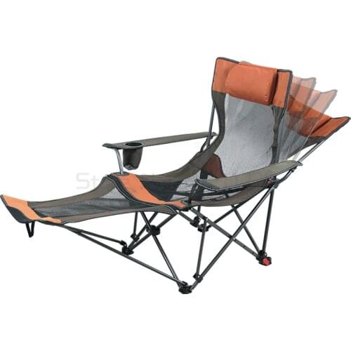 Outdoor folding recliner portable backrest fishing chair camping folding chair leisure lunch break couch