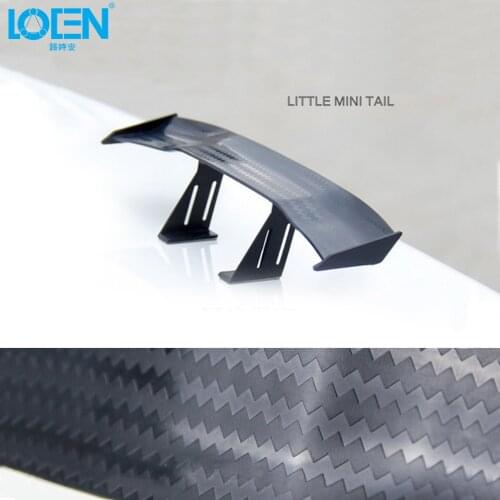 1PC Car Tail Mini Wing Sticker Decal Cool Car Styling Carbon Mini Auto Fibe Spoiler Wing Roof Decoration For BMW VW Audi Audi