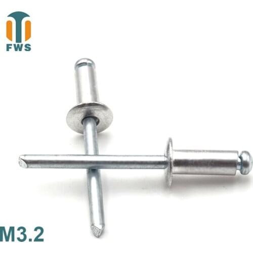 10 PCS M3.2 DIN EN ISO 15977 GB /T 12618.1 Aluminum Open End Blind Rivets With Protruding Head For Furniture Car Aircraft