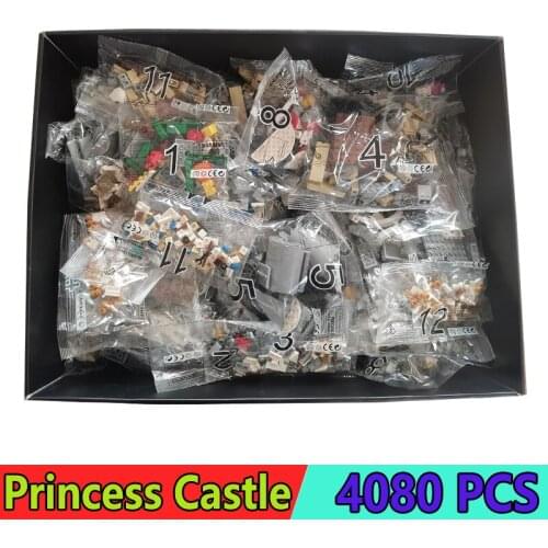 Compatible 16008 71040 4080Pcs Princess Castle Building Blocks Kits LED Sets Bricks Educational City Toys For Girl Children