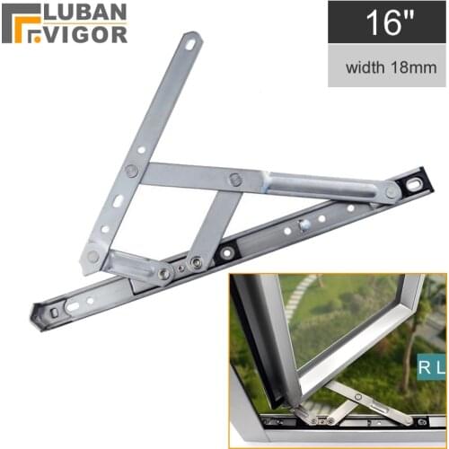 304 stainless steel Aluminum alloy Wind brace, 16 inches ,width18mm slots ,Plane open,Four-link window support hinge Arm