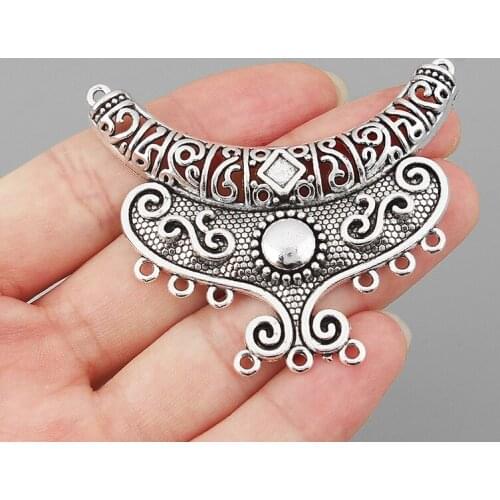 4PCS Vintage Tone Abstract Large Chandelier Charms Pendants Connector for DIY Necklace Jewelry Findings