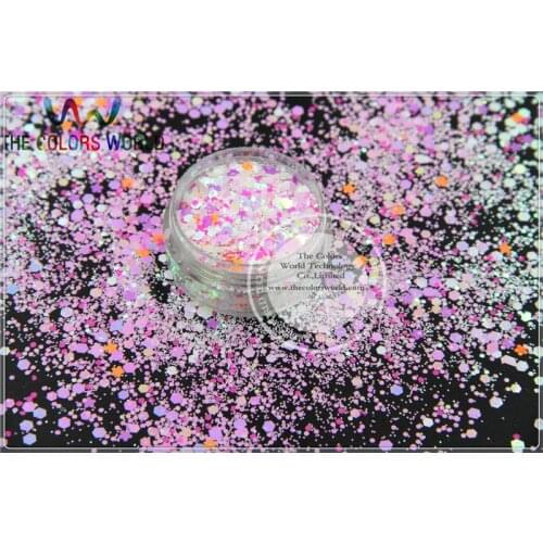 ALF253-129 Mix Size and colors shapesGlitter for Nail Art and DIY supplies