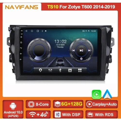 Ram 6G+128G DSP Android 11 Car Auto Radio For Zotye T600 2014 2015 2016 2017 2018 2019 GPS Multimedia Player Carplay 4G WIFI BT
