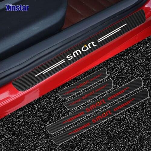 4pcs Car Protector Door Sill Stickers For Smart Fortwo Forfour Forjeremy
