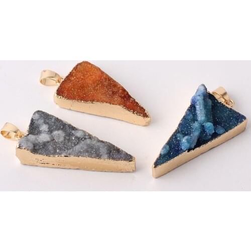 Beadsland Irregular Nature Stone Gold Plating Pendant DIY Original Necklace Bracelet Girl Gift