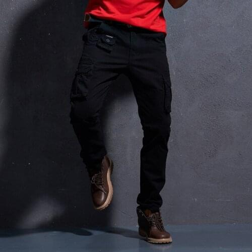 Mens Black Tactical Cargo Pants Fashion Multi Pocket Outdoor Hiking Trekking Trousers Men Casual Military Combat Work Pants