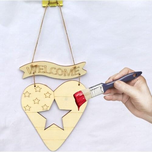 4th of July Wooden Hanging Signs Stars Shaped Wood Sign for Independence Day, Patriotic Wall Hanging Decorations