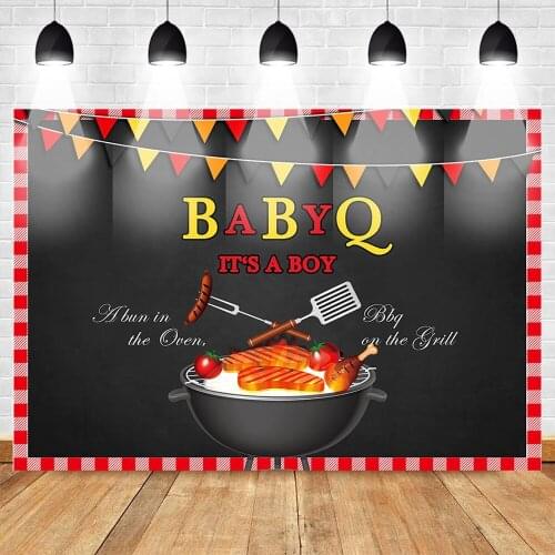 BBQ Themed Boy Baby Shower Photo Background Newborn Baby Birthday Party Backdrop Grill Custom Barbecue Background Studio
