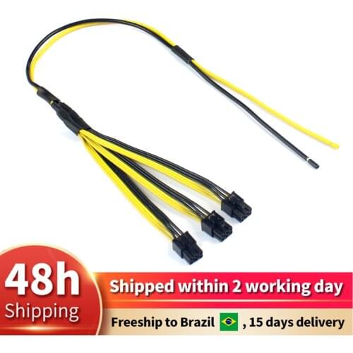 S7/S9 to Triple 3X PCI-E PCIe PCI Express 6Pin Graphics Card Splitter Power Cable Cord Machine 12AWG+18AWG for BTC miner