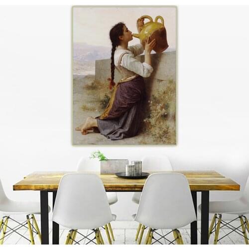 Citon William Adolphe Bouguereau《Thirst, 1886》Canvas Oil Painting Artwork Poster Picture Wall Background Decor Home Decoration