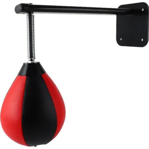 Leather Boxing Punching Bag Double End Muay Thai Boxing Training Speed Ball Hanging Sandbag Quick Response Training Punch Ball