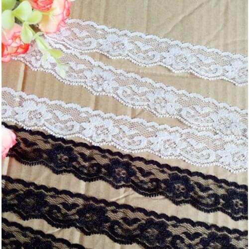 10yards Width 28mm Embroidered Net white black Lace Trim fabric Garment ribbon headband wedding party decoration Accessorie #721