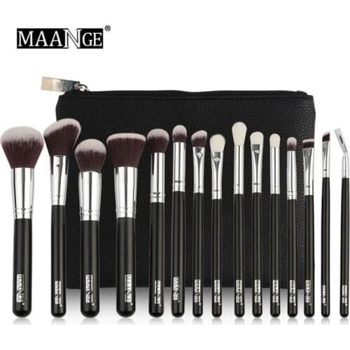 MAANGE 8pcs 15Pcs Makeup Brushes Set With PU Leather Case Powder Foundation Eyeshadow Make Up Brush Cosmetic Tool Kit 20#702