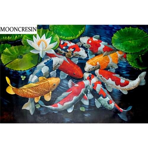 MOONCRESIN 5D Diamond Mosaic Painting Full Square Drill Animal Diy Diamond Embroidery Fish Needlework Cross Stitch Home Decor