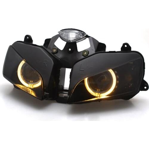 Motorcycle Headlight Fully Projector Headlamp W/ High Low Beam Led Angel Eye Demon Eye For Honda CBR600RR CBR 600 RR 2003-2006